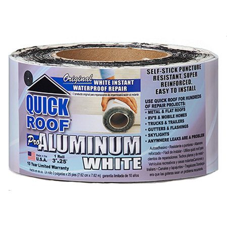 COFAIR PRODUCTS Cofair Products WQR325 Quick Roof Pro Aluminum Surface Tape White - 3" x 25' WQR325